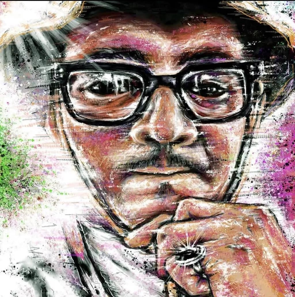 Ringed Portrait with Glasses