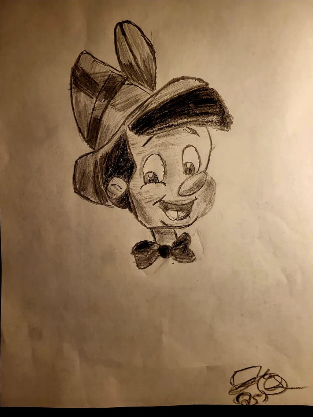 Smiling Character with Hat and Bowtie