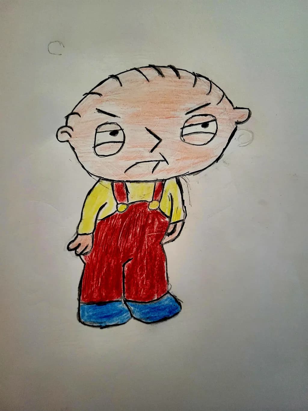 Cartoon Character in Overalls
