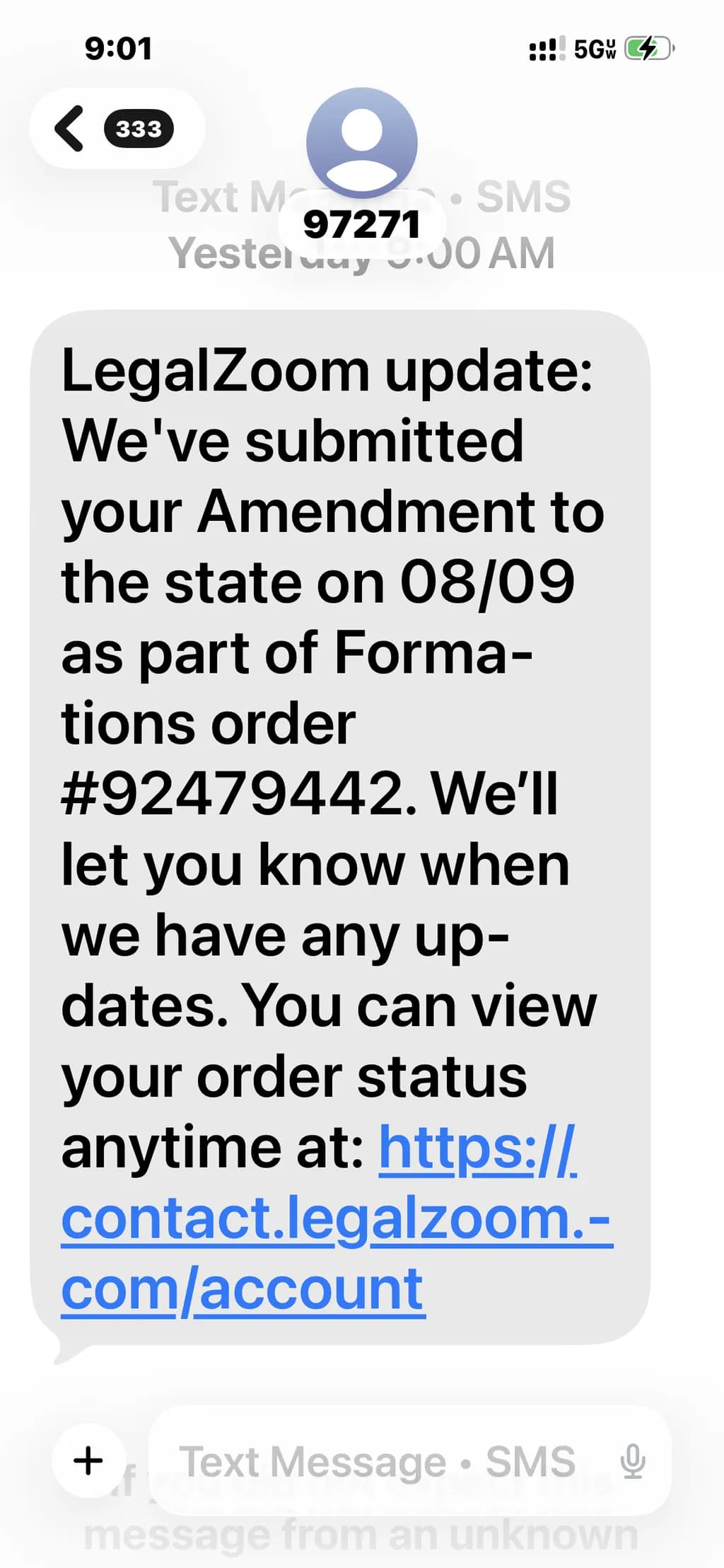 LegalZoom Amendment Update