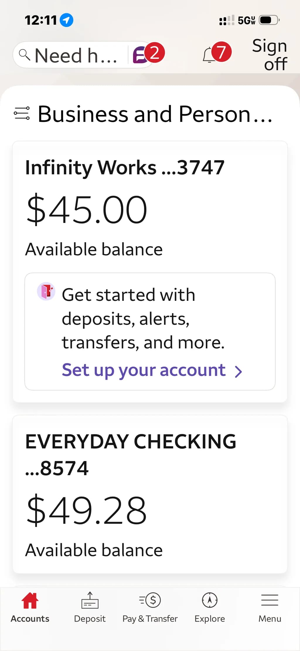 Bank Account Overview