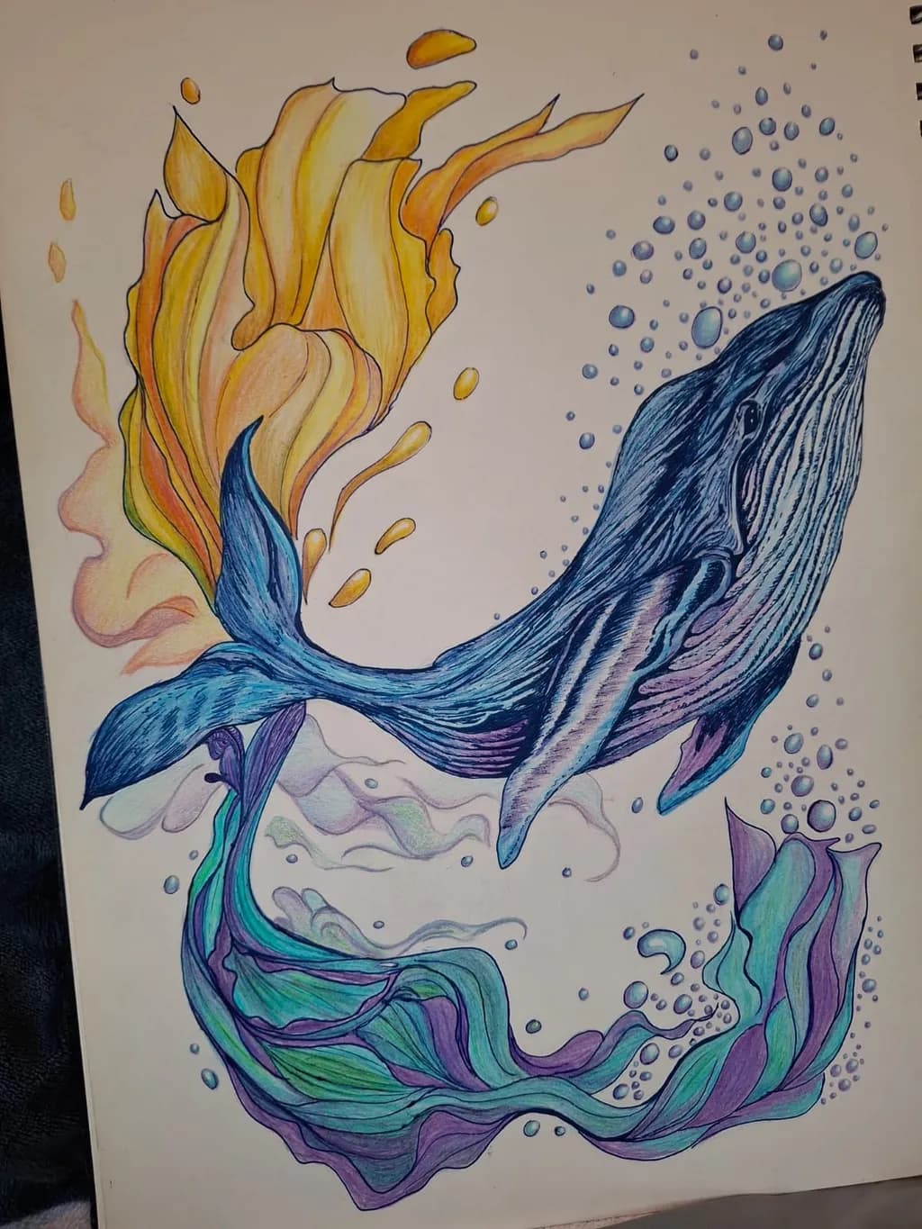 Whale and Flowing Tides