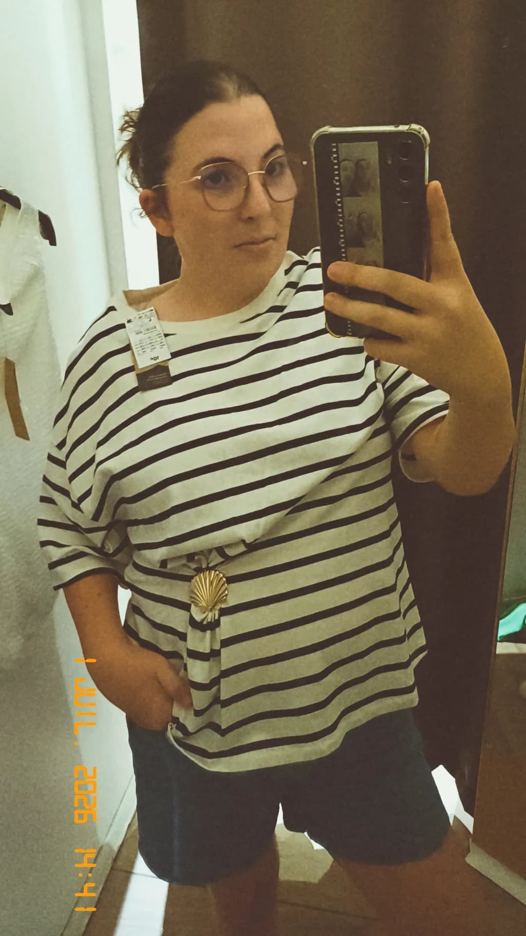 Striped Shell Accent Shirt