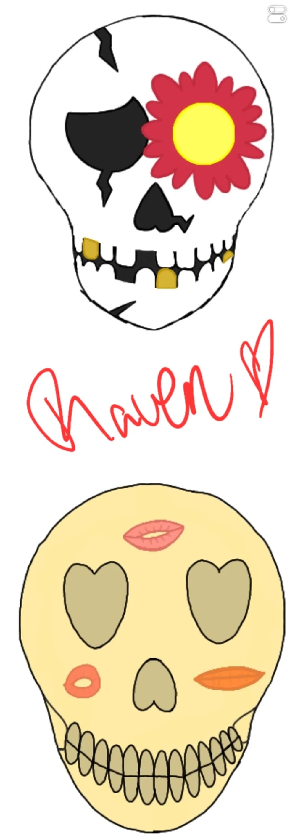 Floral and Love Skulls
