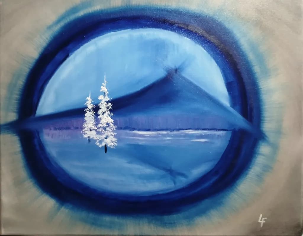 Winter Pines Reflection