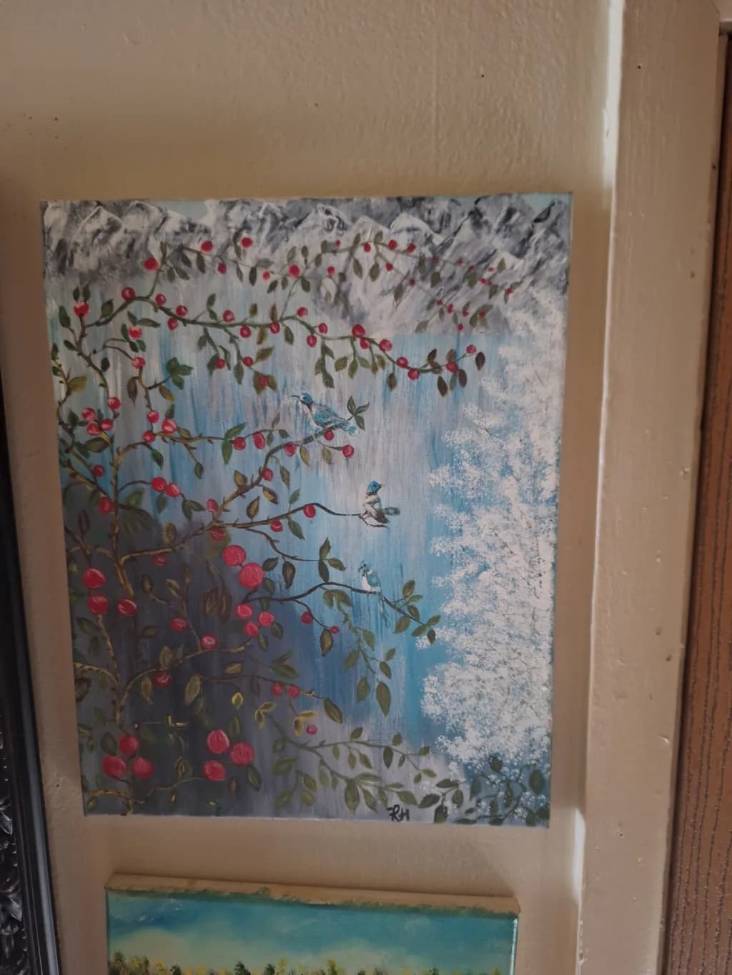 Berries and Birds Scene