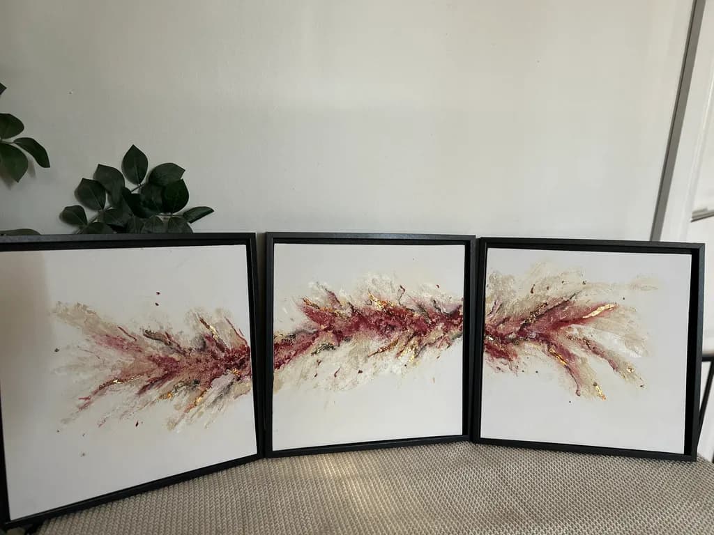 Crimson Feather Triptych