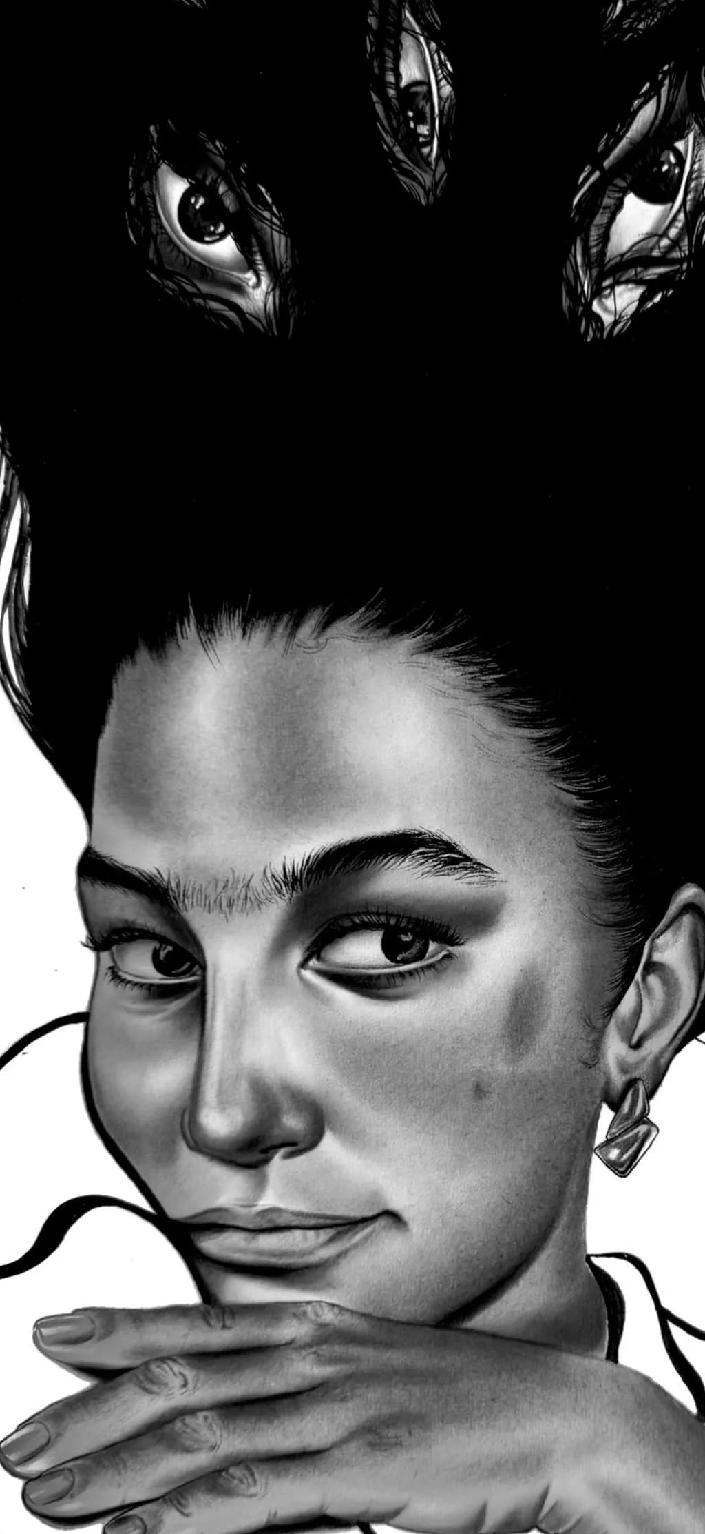 Eyes in Hair Portrait