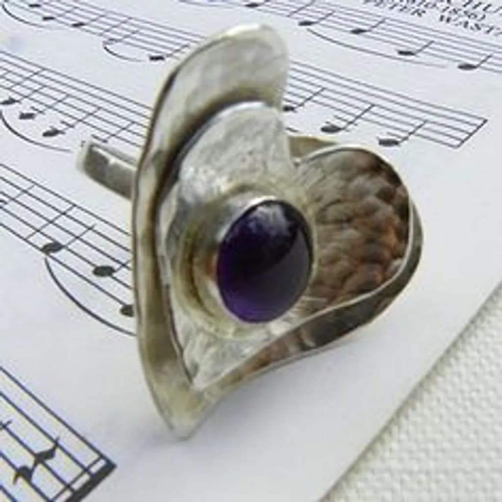 Amethyst Heart Earring