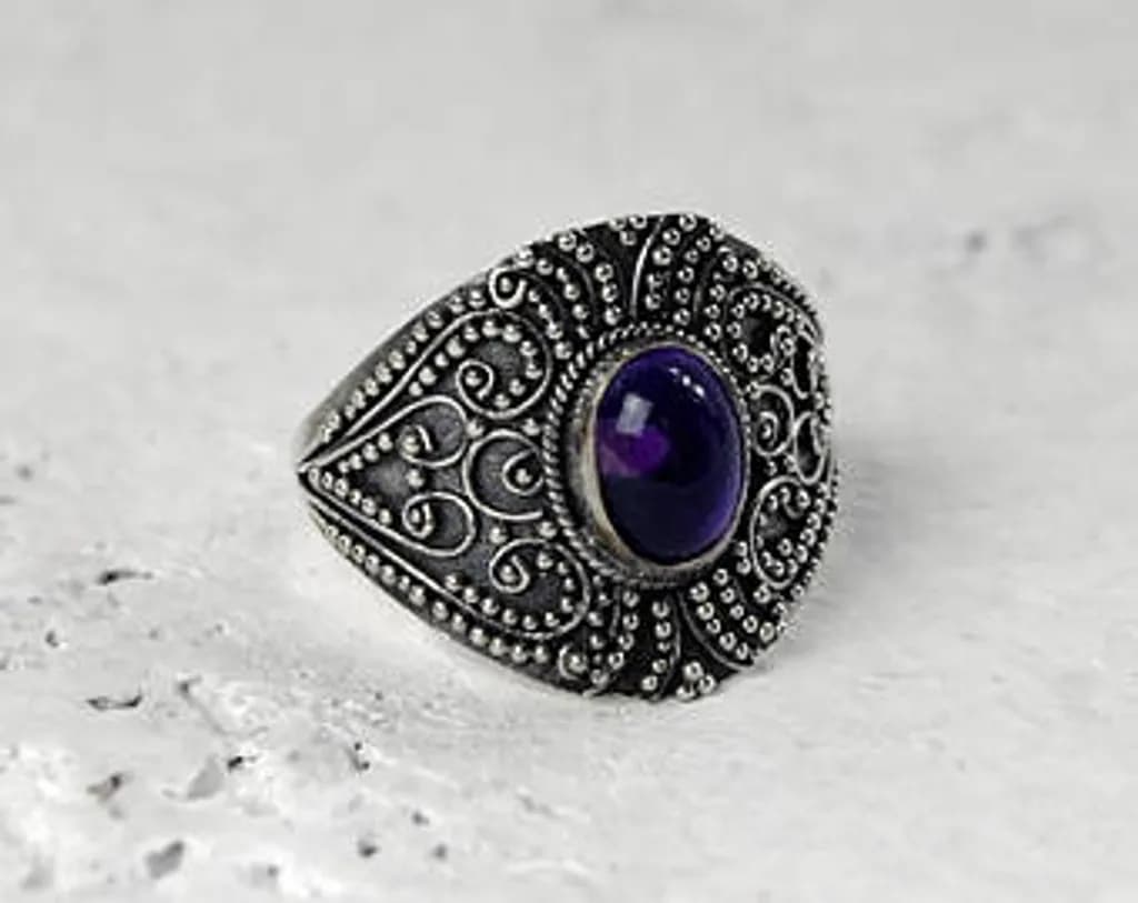Amethyst Filigree Ring