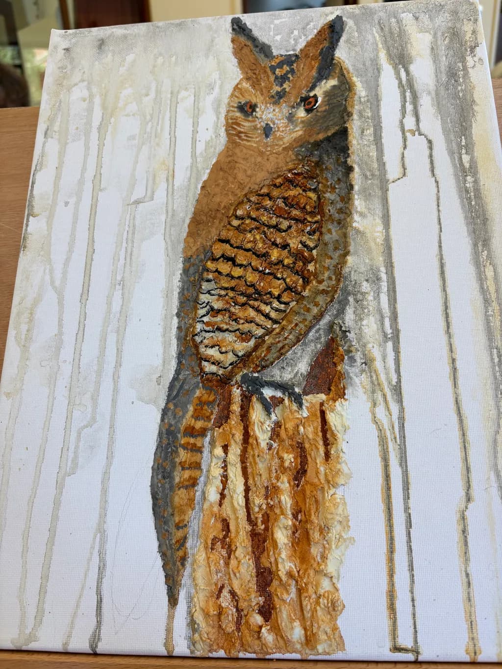Owl on Tree Trunk