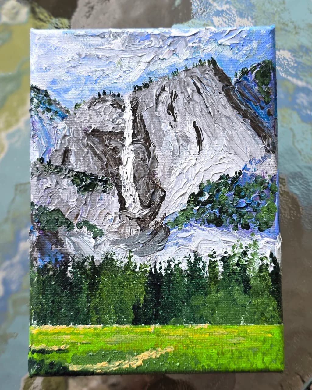 Mountain Waterfall and Forest