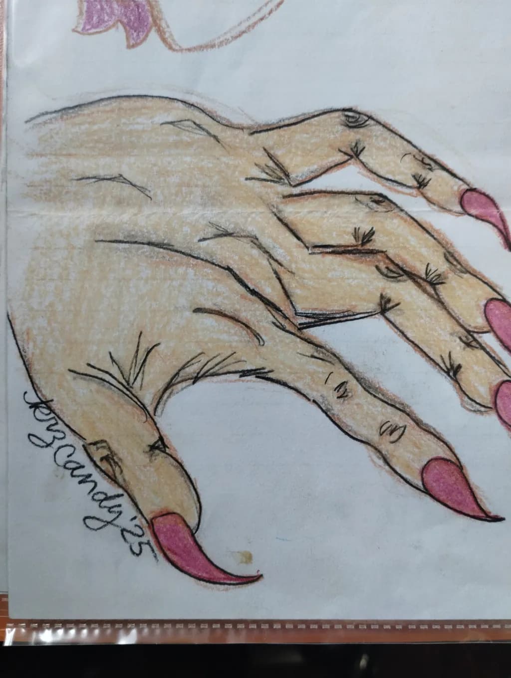 Hand with Pink Nails