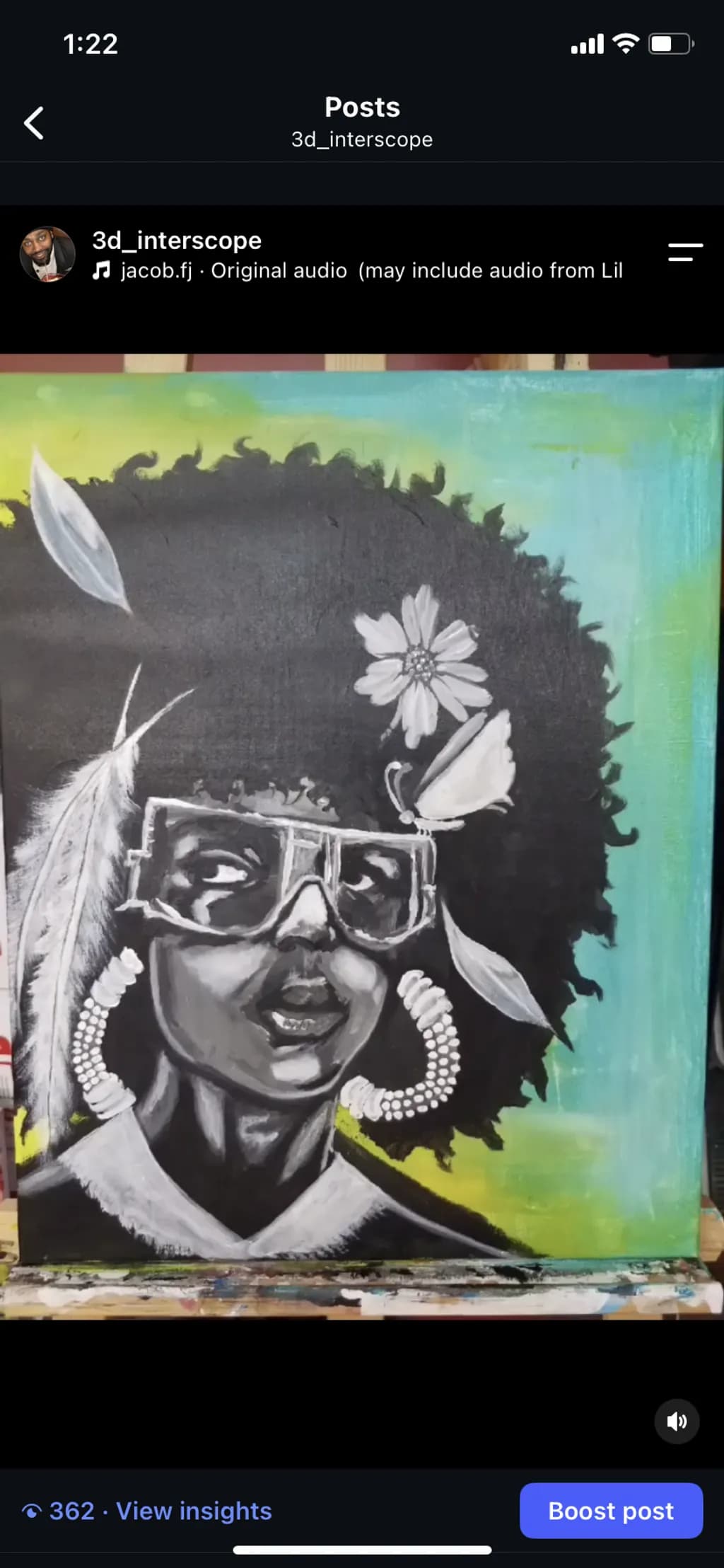 Afro Feather Portrait