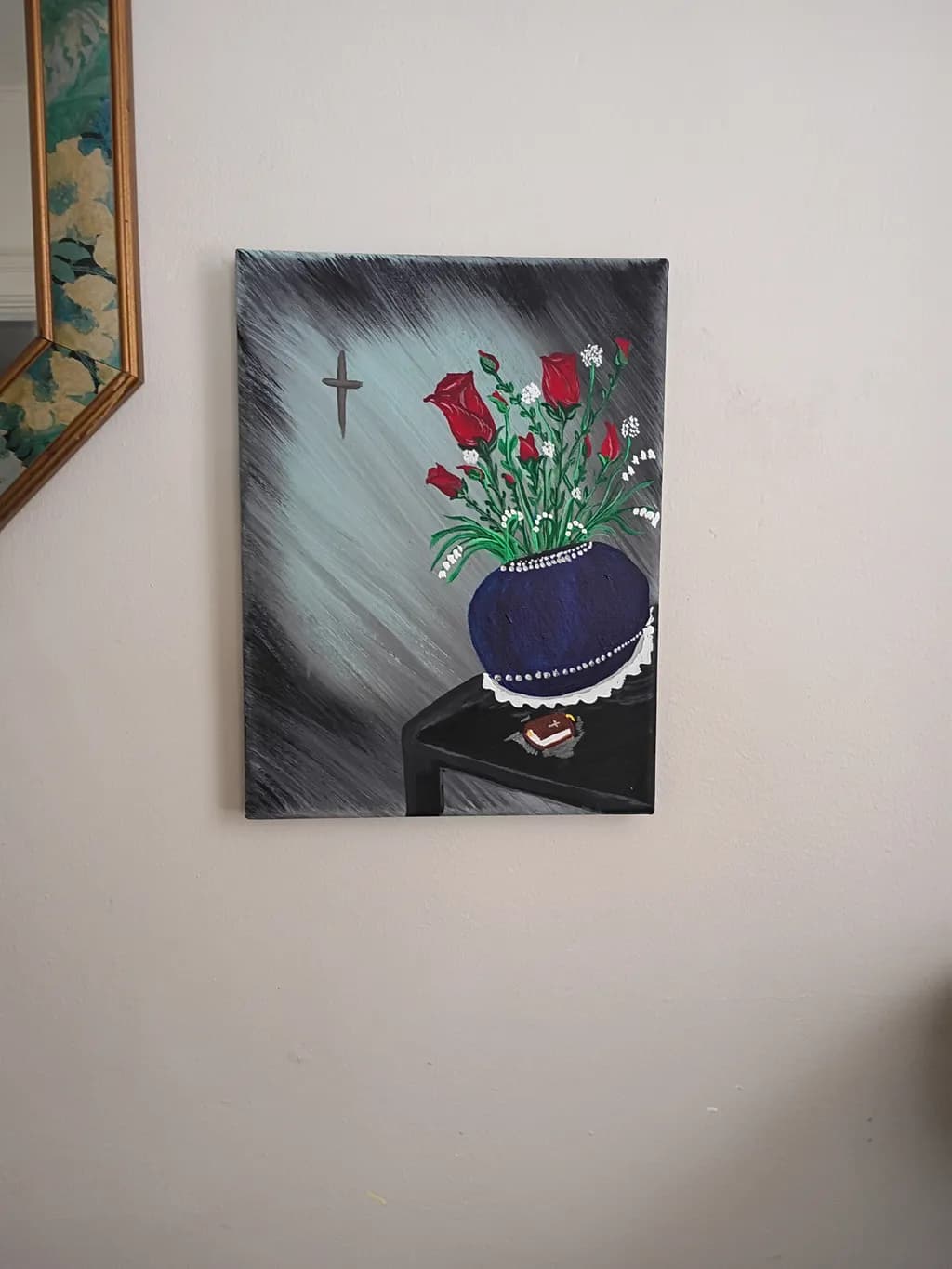 Rose Vase with Cross