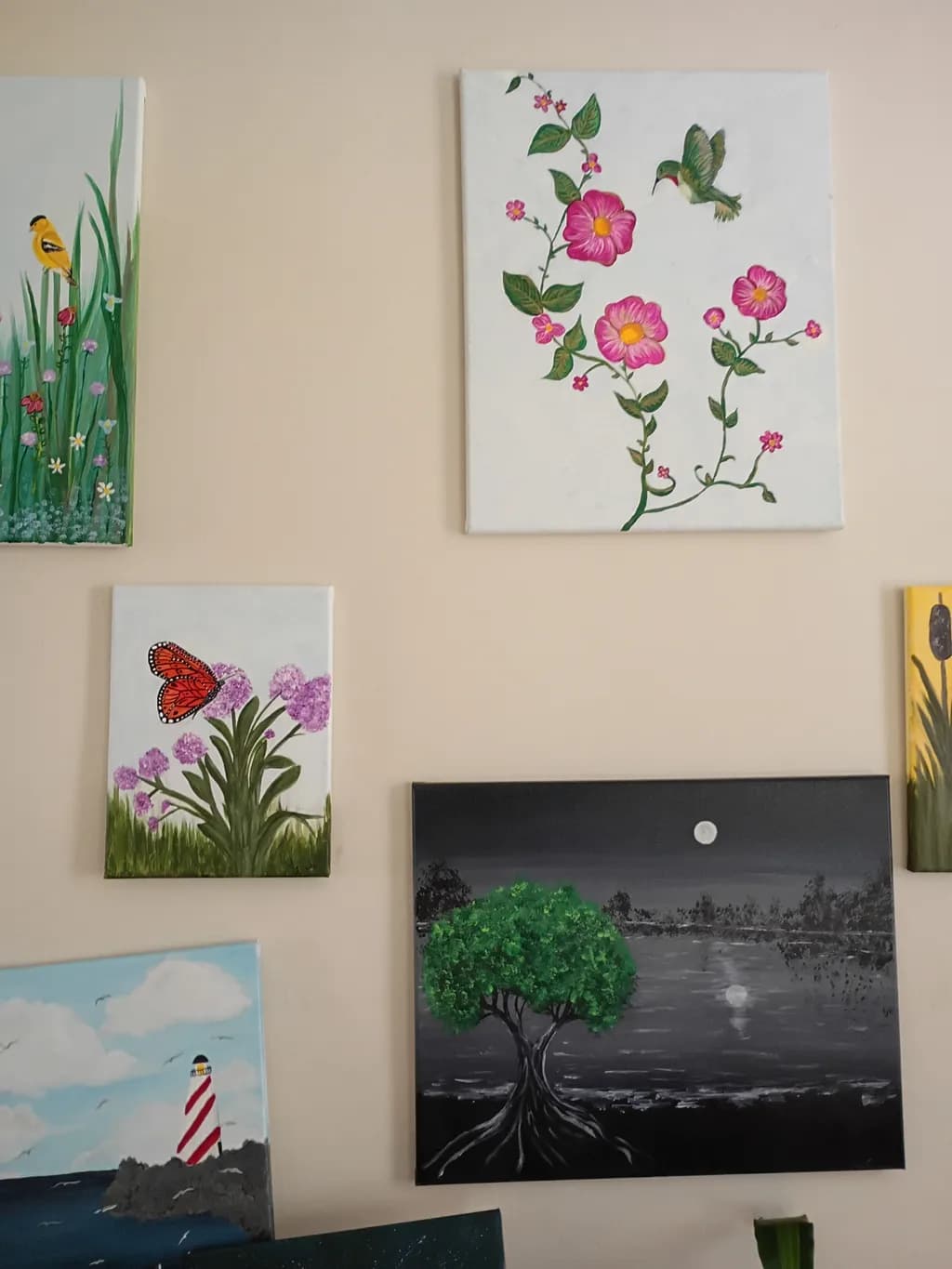 Hummingbird and Flowers