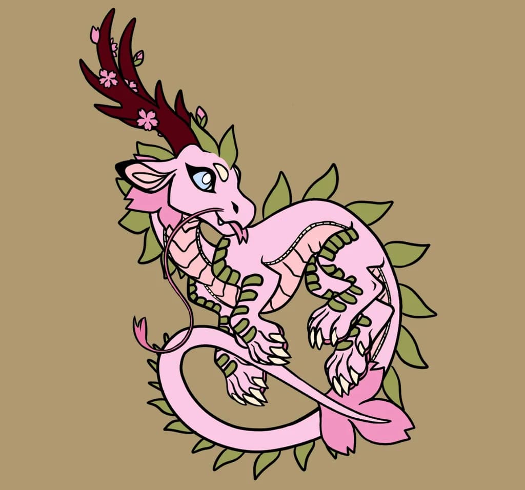 Floral Antlered Dragon