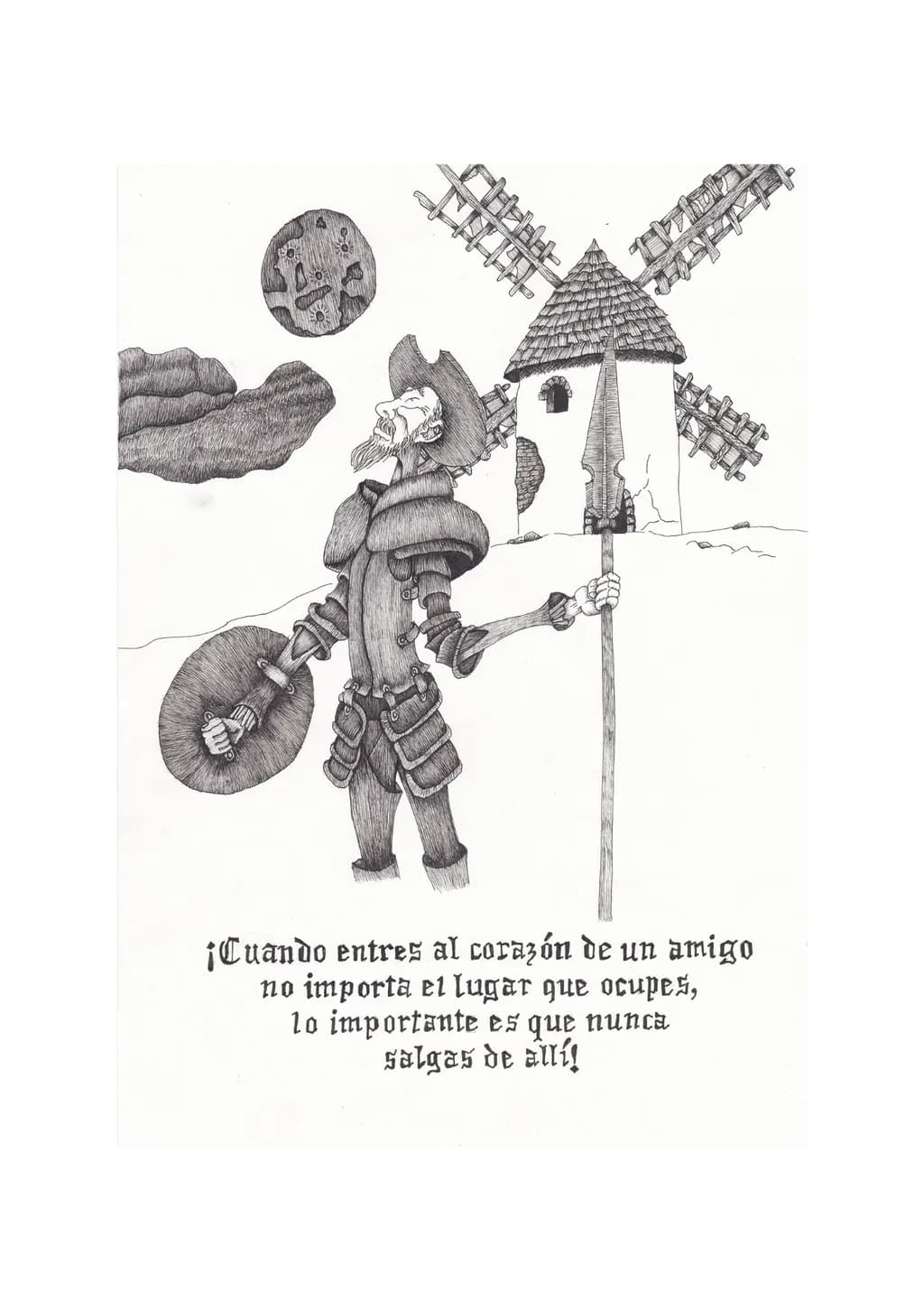 Sketches - Don Quixote and Windmill