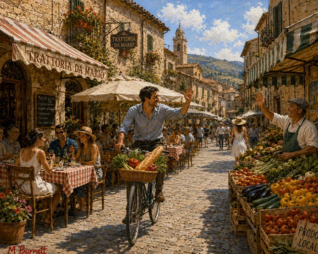 Italian Village Street Scene
