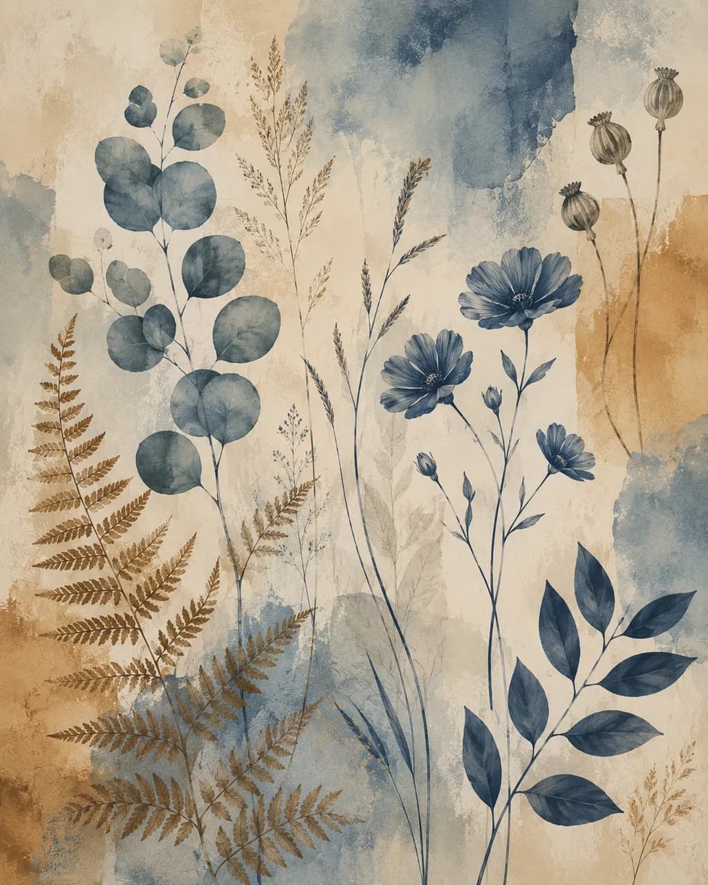 Botanical Leaves and Flowers