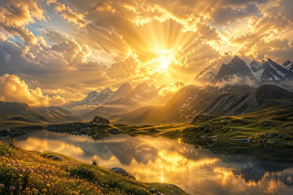Mountain Sunrise Reflection