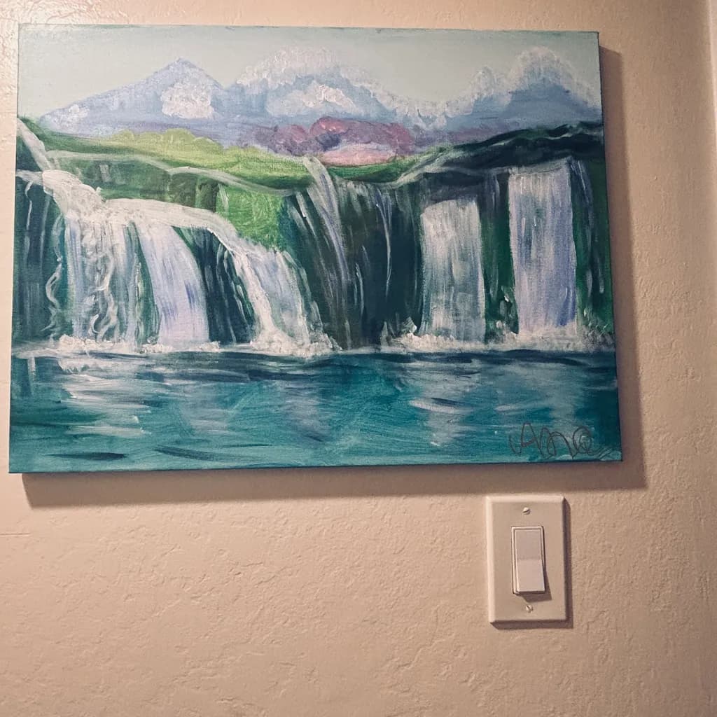 Cascading Waterfall Scene