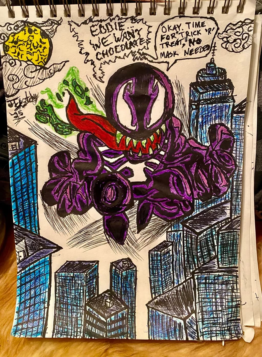 Venom Over Cityscape