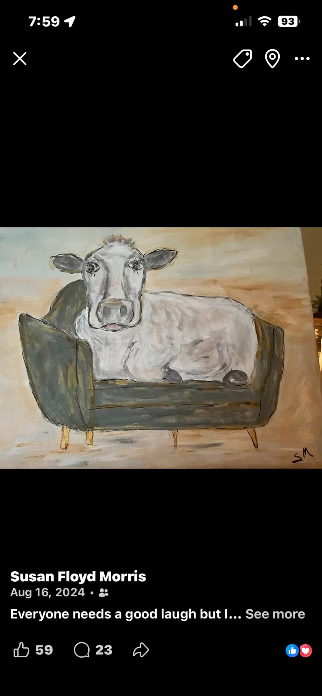 Cow on Couch
