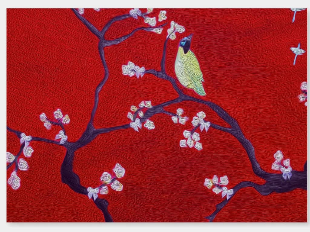 Bird on Flowered Branches