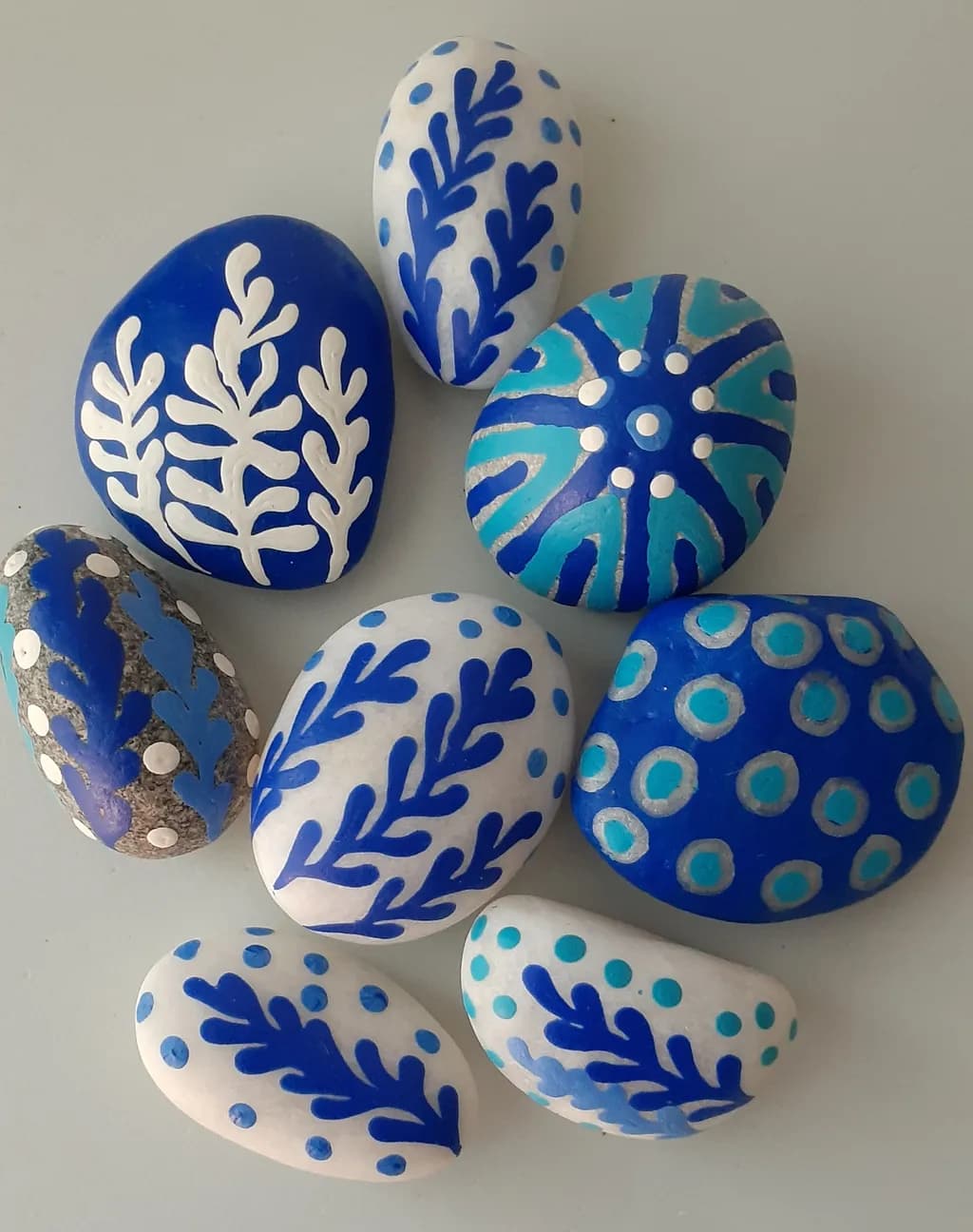 Painted Blue Stones