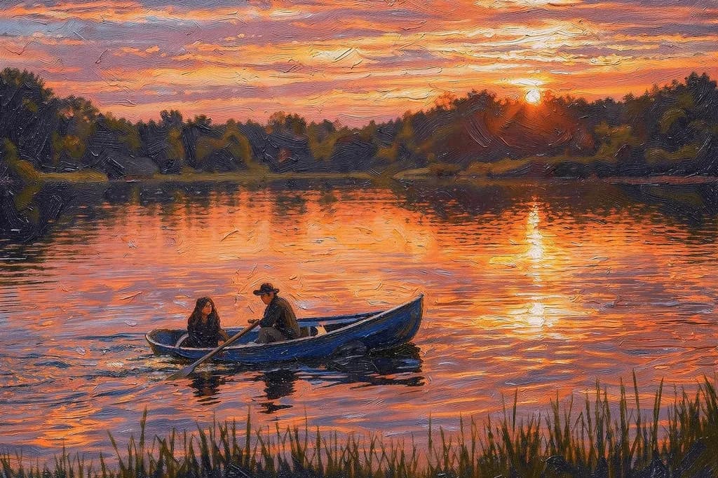 Sunset Lake Rowboat