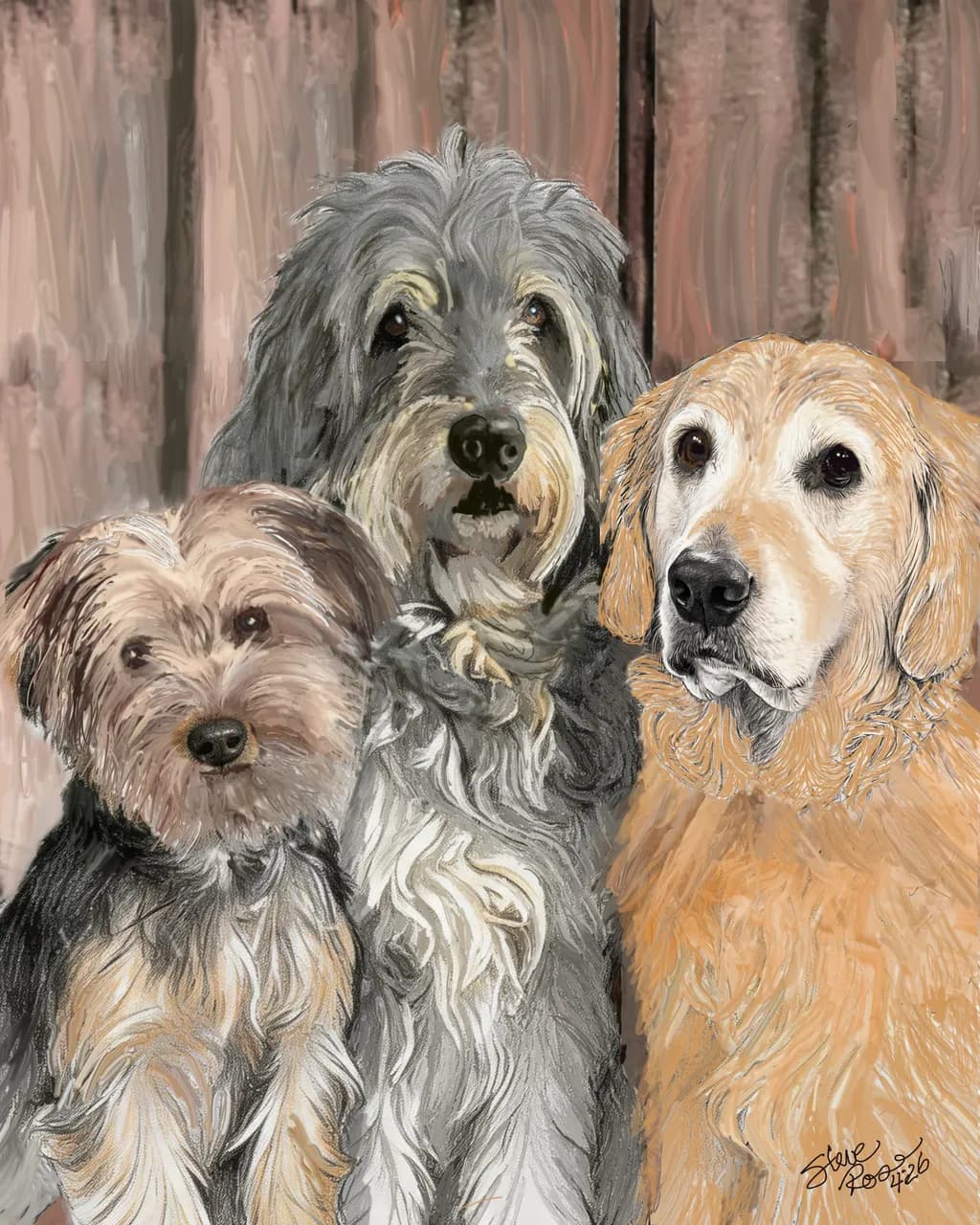 Three Dogs Portrait
