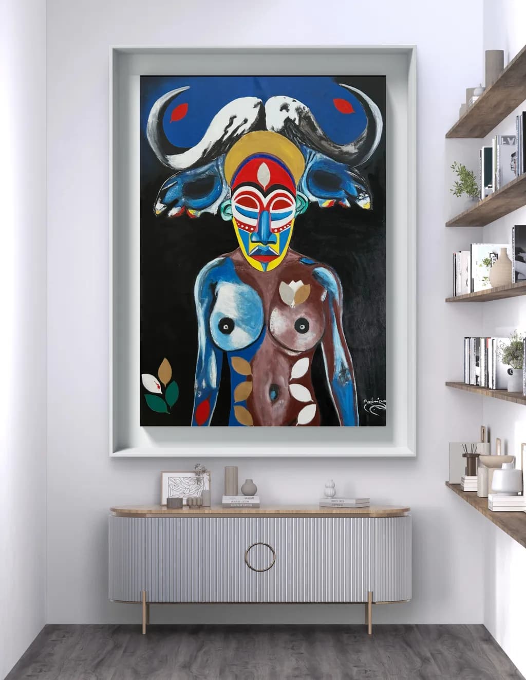 Abstract Tribal Mask Figure
