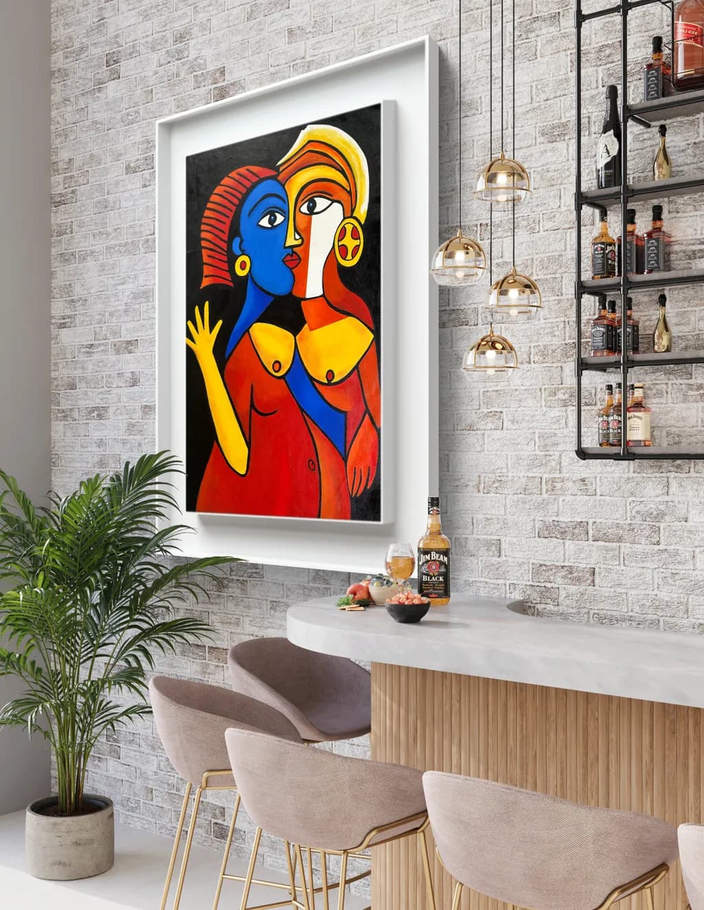 Abstract Faces Embrace