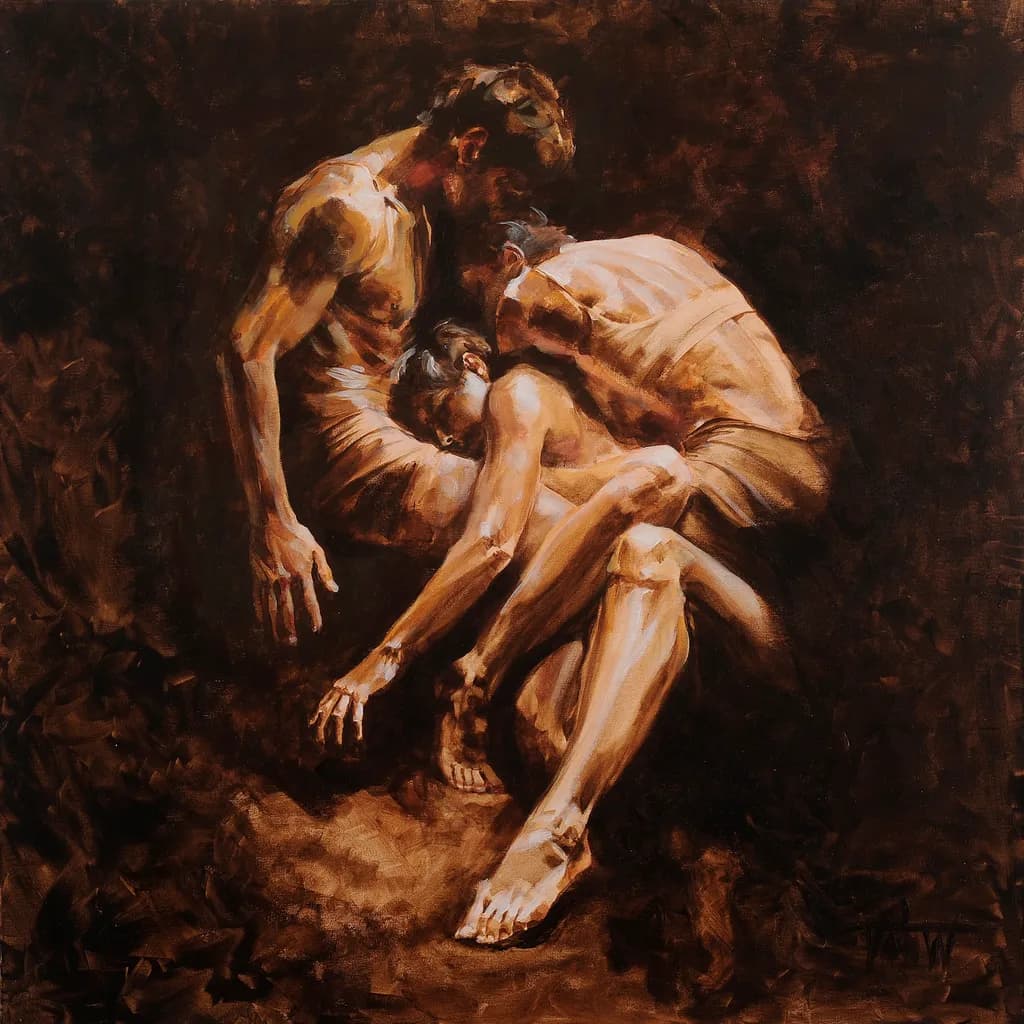 Two Figures Embrace