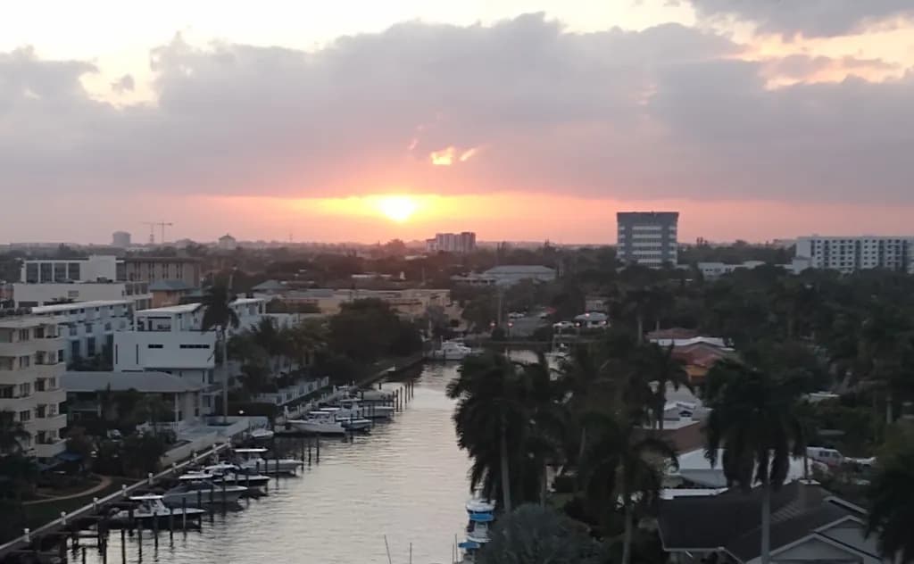 Inbound City Canal Sunset