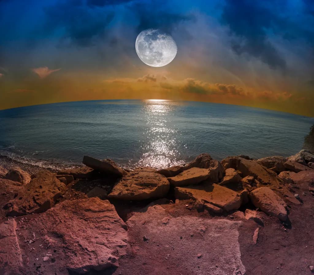 Moonlit Sea Horizon