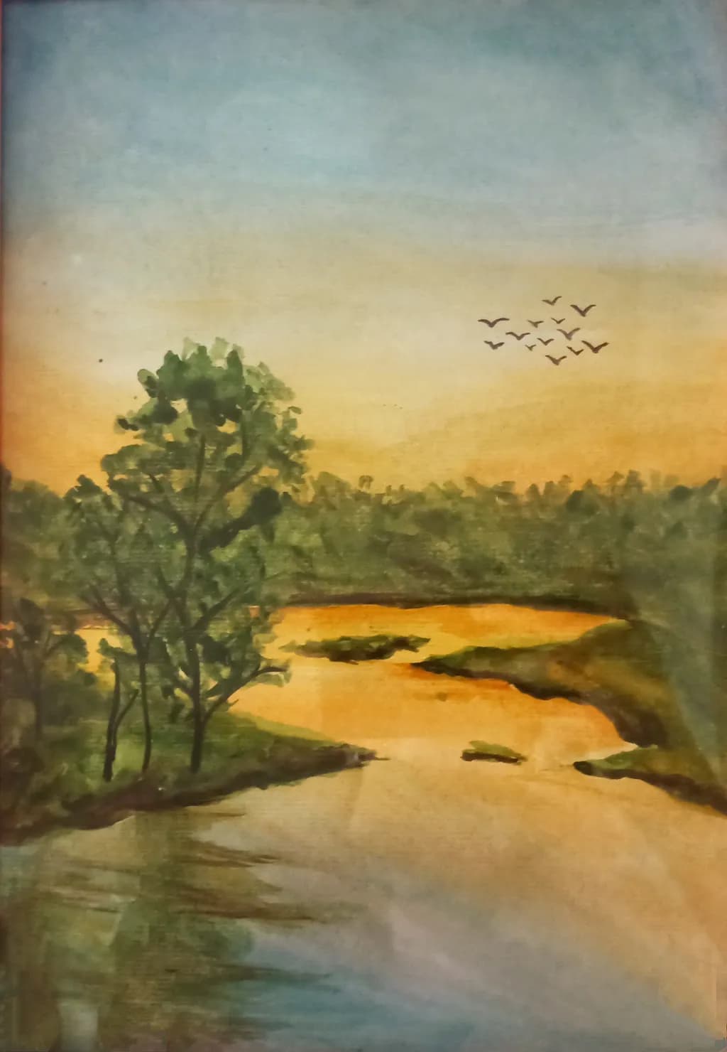 River Sunset Scene