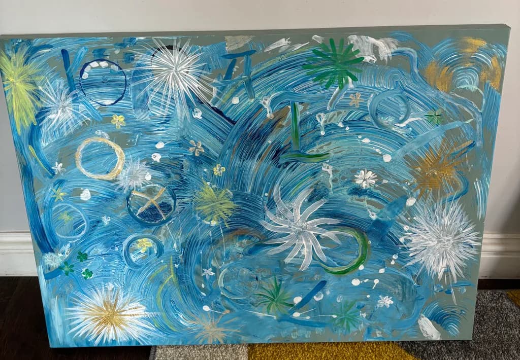 Blue Fireworks Swirls