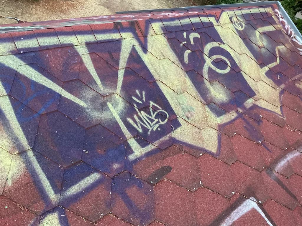 Graffiti on Roof Shingles