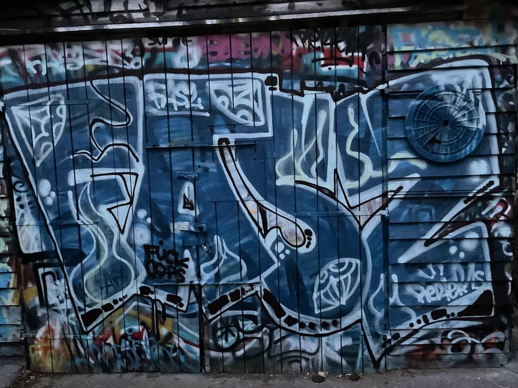 Blue Graffiti Wall