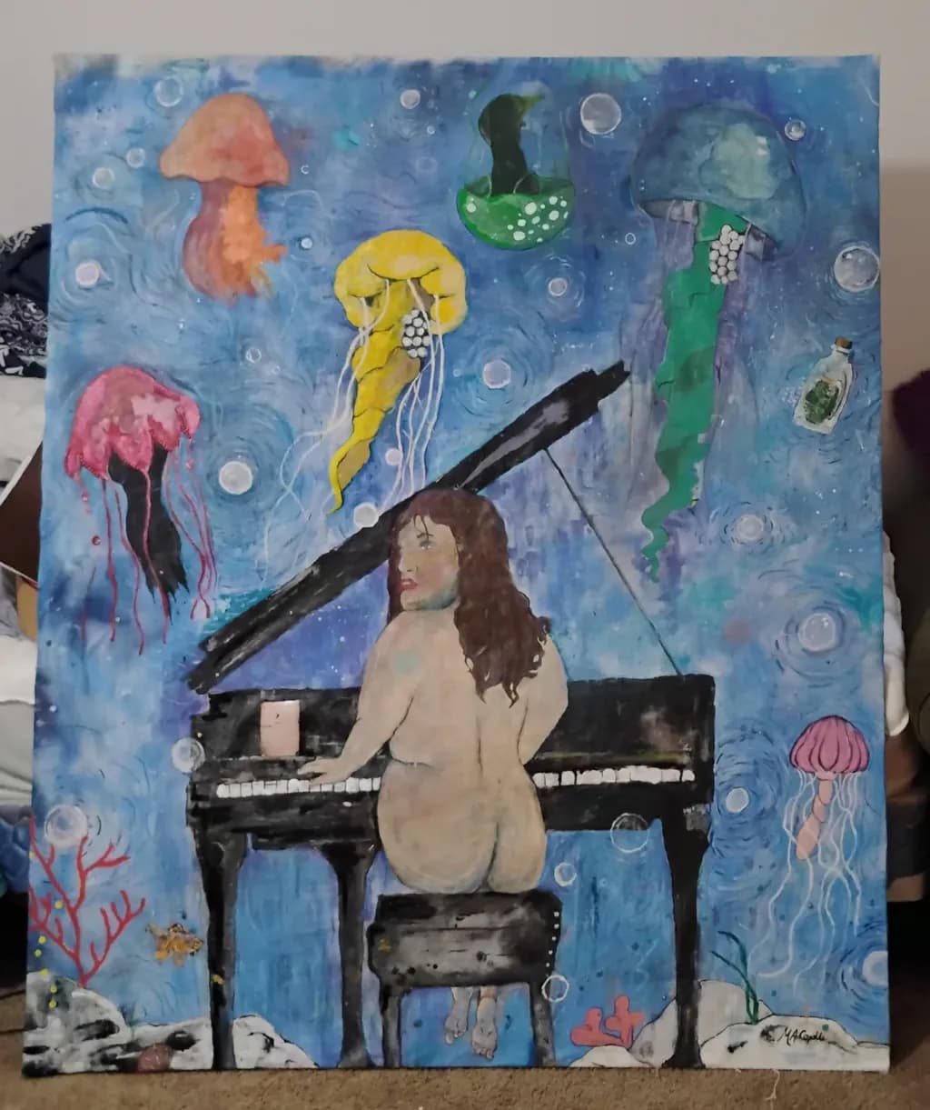 Piano and Jellyfish Scene