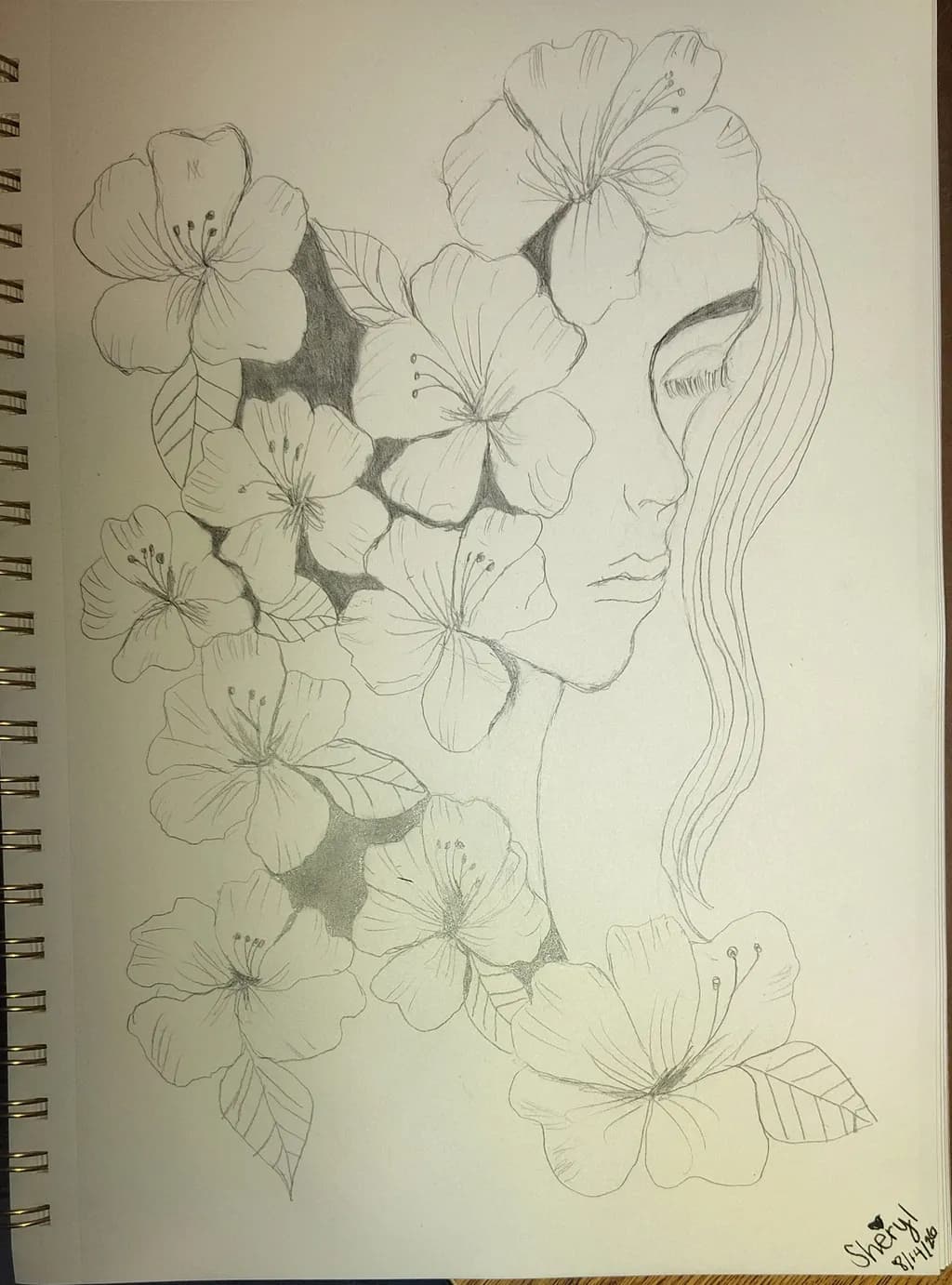 Floral Face Composition