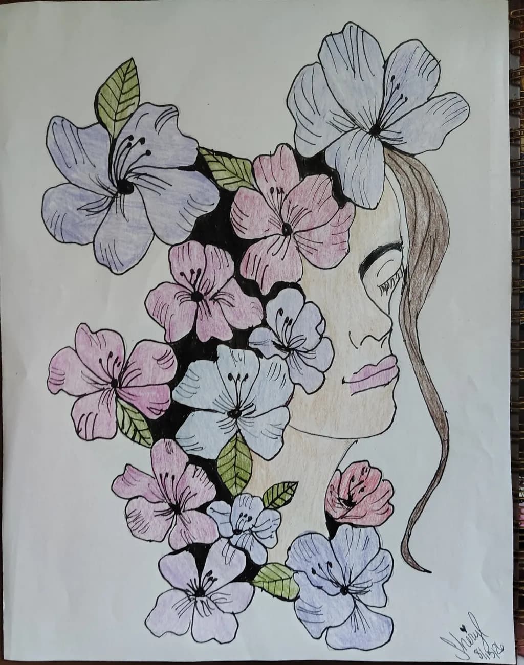 Floral Face Composition