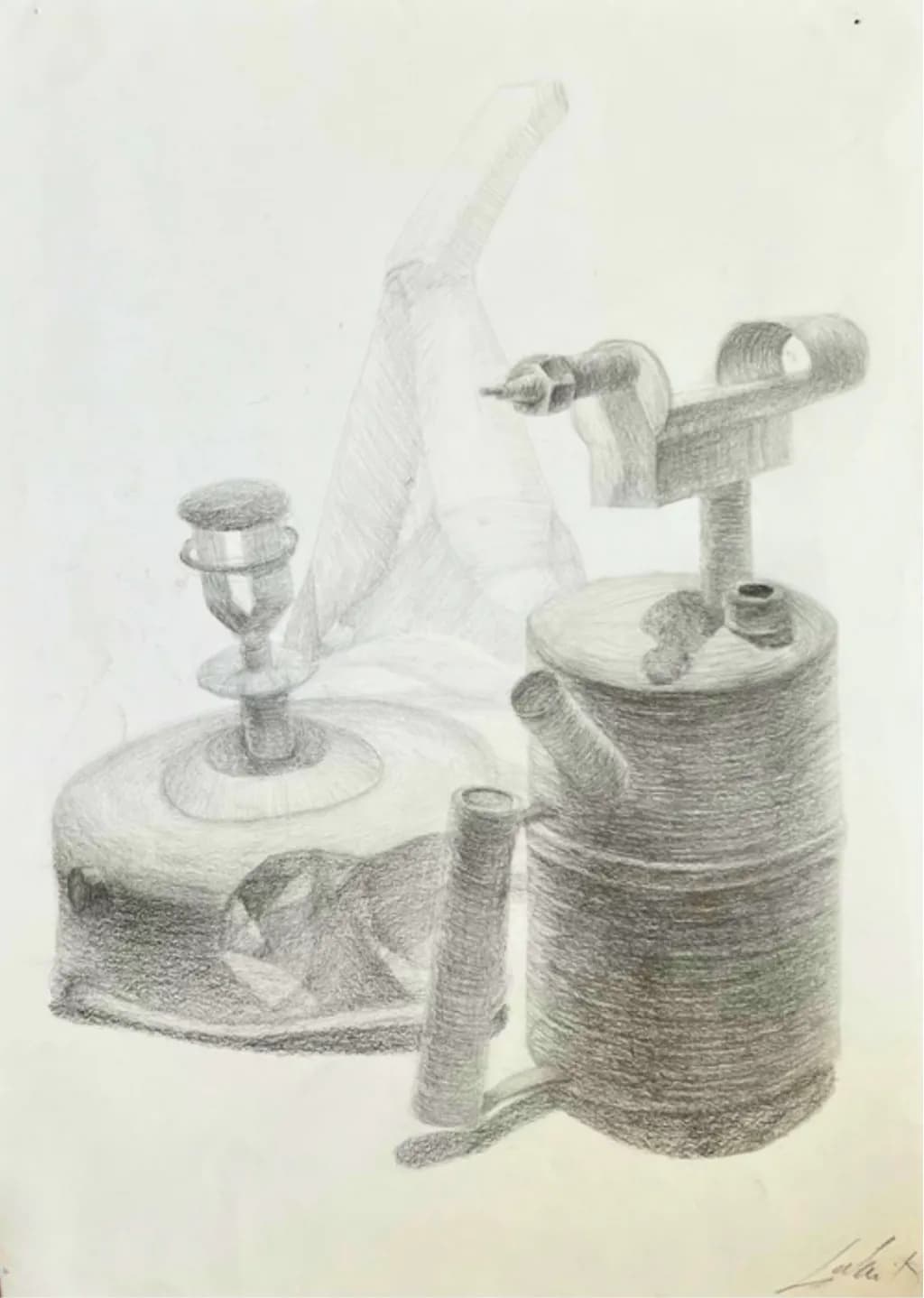 Still Life with Can and Candleholder