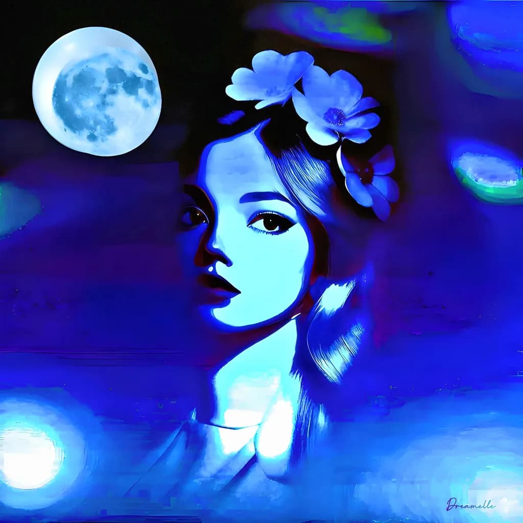 Moonlit Blue Portrait