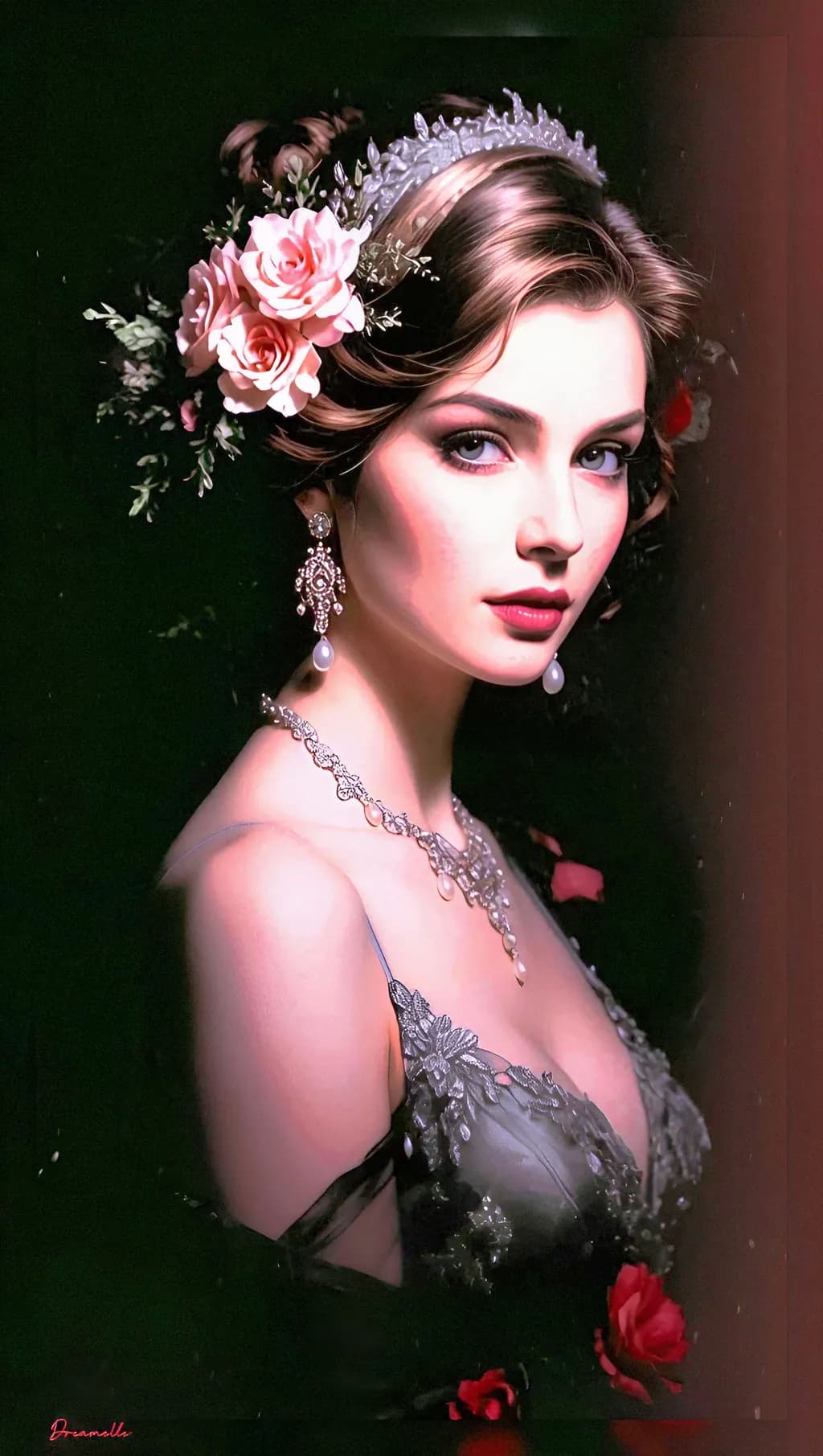 Rose Tiara Bride portrait