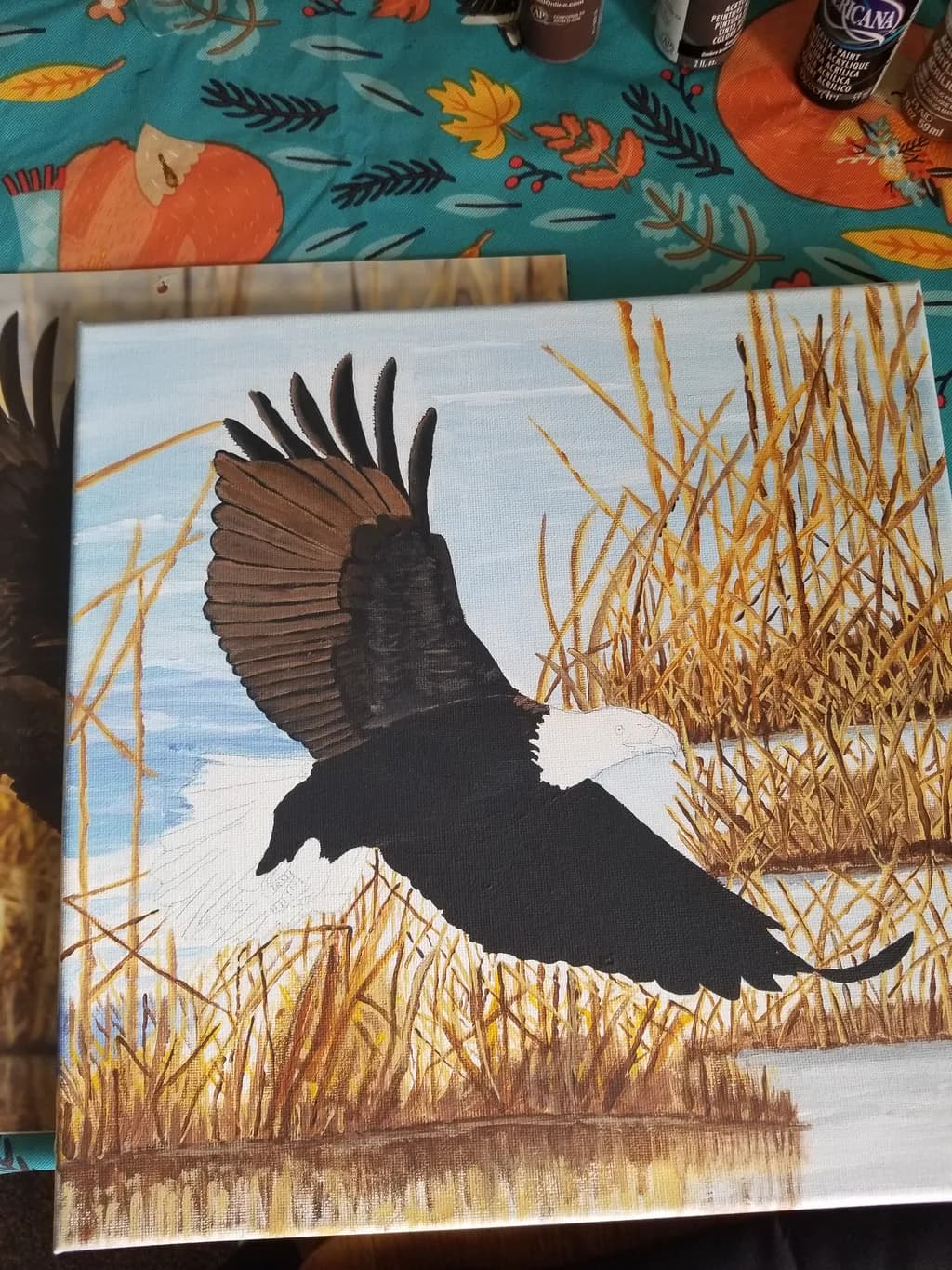 Eagle in Marsh Reeds