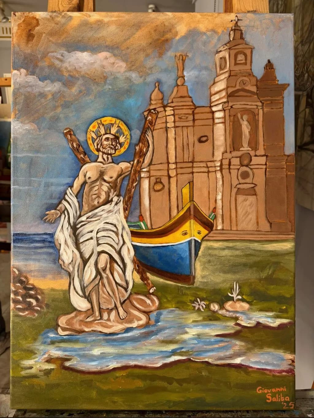 Church and Saint Statue