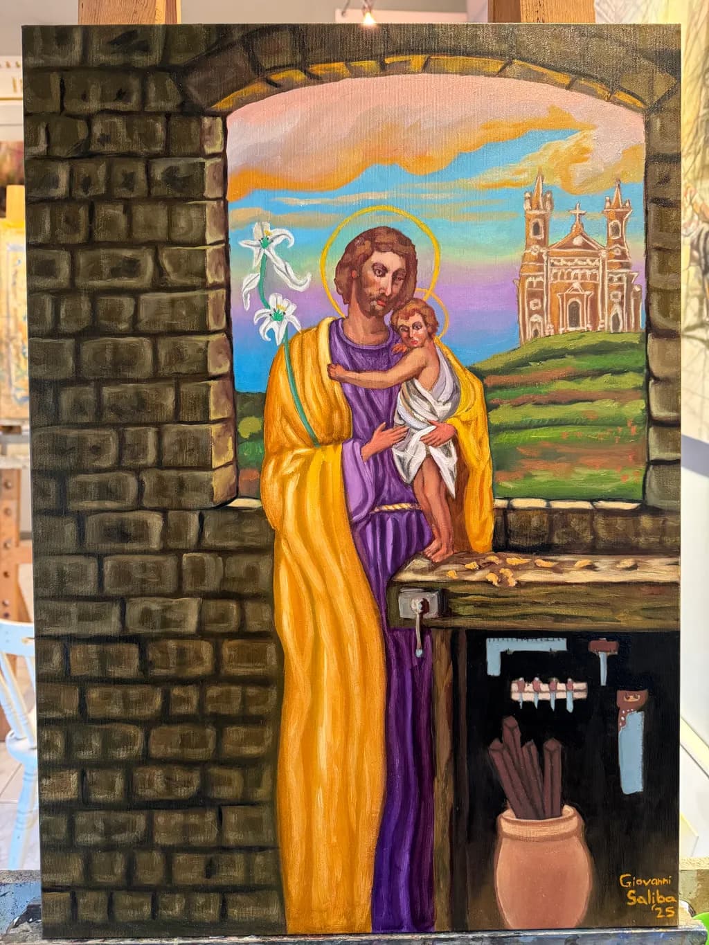 Saint Joseph and Child in Workshop